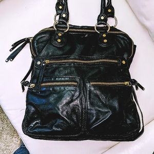 Sabina New York soft black leather bag EUC